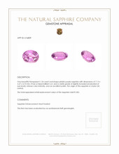 1.34 Ct. Pinkish Purple Sapphire from Ceylon (Sri Lanka) Appraisal