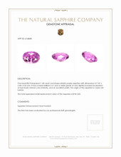 1.48 Ct. Pinkish Purple Sapphire from Ceylon (Sri Lanka) Appraisal