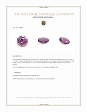 0.53 Ct. Purple Sapphire from Ceylon (Sri Lanka) Appraisal