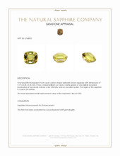 4.54 Ct. Yellow Sapphire from Ceylon (Sri Lanka) Appraisal