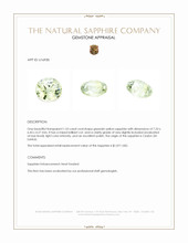 1.53 Ct. Greenish Yellow Sapphire from Ceylon (Sri Lanka) Appraisal