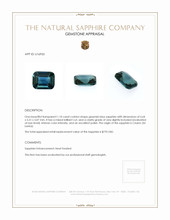 1.10 Ct. Greenish Blue Sapphire from Ceylon (Sri Lanka) Appraisal