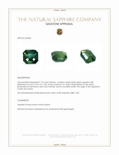 1.23 Ct. Bluish Green Sapphire from Ceylon (Sri Lanka) Appraisal
