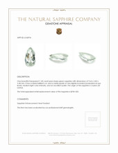 1.40 Ct. Green Sapphire from Ceylon (Sri Lanka) Appraisal