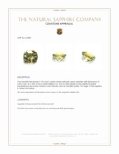 1.20 Ct. Yellowish Green Sapphire from Ceylon (Sri Lanka) Appraisal