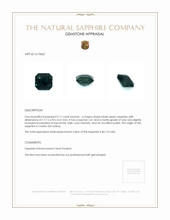 2.11 Ct. Bluish Green Sapphire from Ceylon (Sri Lanka) Appraisal