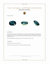 4.26 Ct. Greenish Blue Sapphire from Ceylon (Sri Lanka) Appraisal