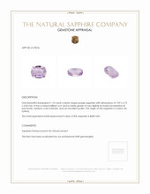 1.10 Ct. Purple Sapphire from Ceylon (Sri Lanka) Appraisal