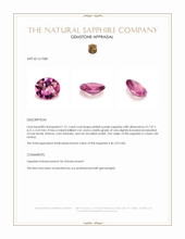 1.21 Ct. Pinkish Purple Sapphire from Ceylon (Sri Lanka) Appraisal