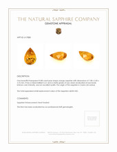 0.88 Ct. Orange Sapphire from Ceylon (Sri Lanka) Appraisal