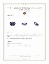 0.43 Ct. Purple Sapphire from Ceylon (Sri Lanka) Appraisal