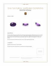 0.50 Ct. Purple Sapphire from Ceylon (Sri Lanka) Appraisal