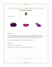 0.56 Ct. Pinkish Purple Sapphire from Ceylon (Sri Lanka) Appraisal