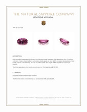 0.60 Ct. Purple Sapphire from Ceylon (Sri Lanka) Appraisal