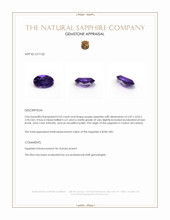 0.53 Ct. Purple Sapphire from Ceylon (Sri Lanka) Appraisal