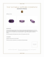 0.58 Ct. Purple Sapphire from Ceylon (Sri Lanka) Appraisal