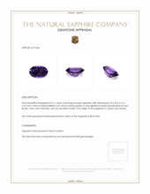 0.61 Ct. Purple Sapphire from Ceylon (Sri Lanka) Appraisal