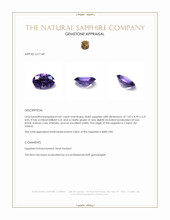 0.81 Ct. Violet Sapphire from Ceylon (Sri Lanka) Appraisal