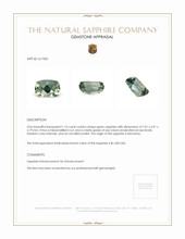 1.10 Ct. Green Sapphire from Montana Appraisal