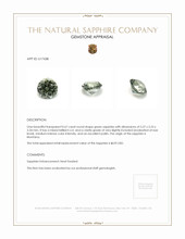 0.67 Ct. Green Sapphire from Montana Appraisal