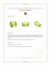 1.66 Ct. Yellowish Green Sapphire from Montana Appraisal
