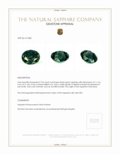 7.02 Ct. Bluish Green Sapphire from Montana Appraisal