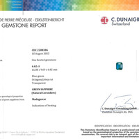 6.62 Ct. Bluish Green Sapphire from Madagascar Scan Report