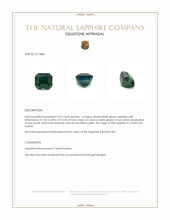 3.02 Ct. Bluish Green Sapphire from Ceylon (Sri Lanka) Appraisal