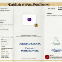 2.54 Ct. Purple Sapphire from Ceylon (Sri Lanka) Scan Report