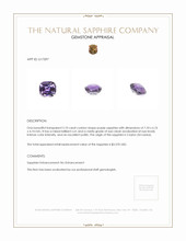 2.10 Ct. Purple Sapphire from Ceylon (Sri Lanka) Appraisal