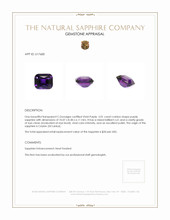 5.01 Ct. Purple Sapphire from Ceylon (Sri Lanka) Appraisal