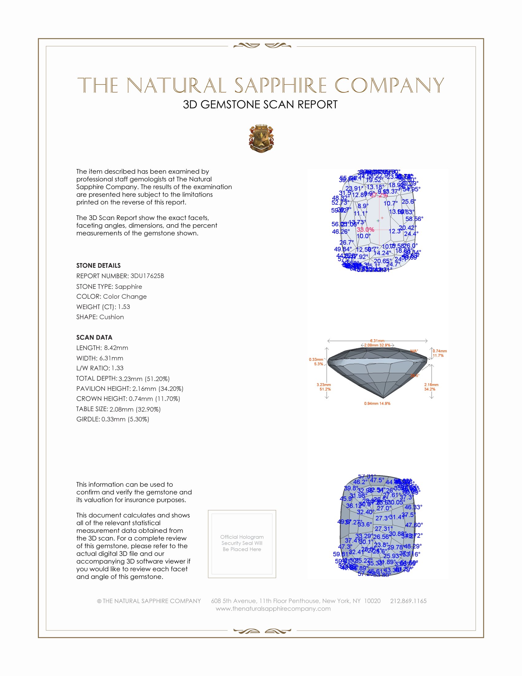 1.53 Ct. Color Change Sapphire from Ceylon (Sri Lanka)