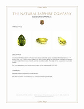 1.29 Ct. Yellowish Green Sapphire from Ceylon (Sri Lanka) Appraisal