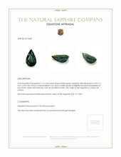 1.12 Ct. Bluish Green Sapphire from Ceylon (Sri Lanka) Appraisal