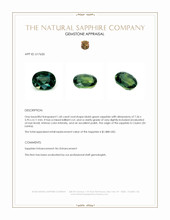 1.60 Ct. Bluish Green Sapphire from Ceylon (Sri Lanka) Appraisal