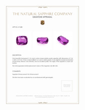 1.53 Ct. Pinkish Purple Sapphire from Ceylon (Sri Lanka) Appraisal