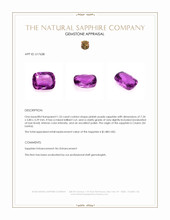1.53 Ct. Pinkish Purple Sapphire from Ceylon (Sri Lanka) Appraisal