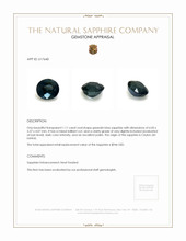 1.11 Ct. Greenish Blue Sapphire from Ceylon (Sri Lanka) Appraisal