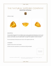 0.73 Ct. Orange Sapphire from Ceylon (Sri Lanka) Appraisal