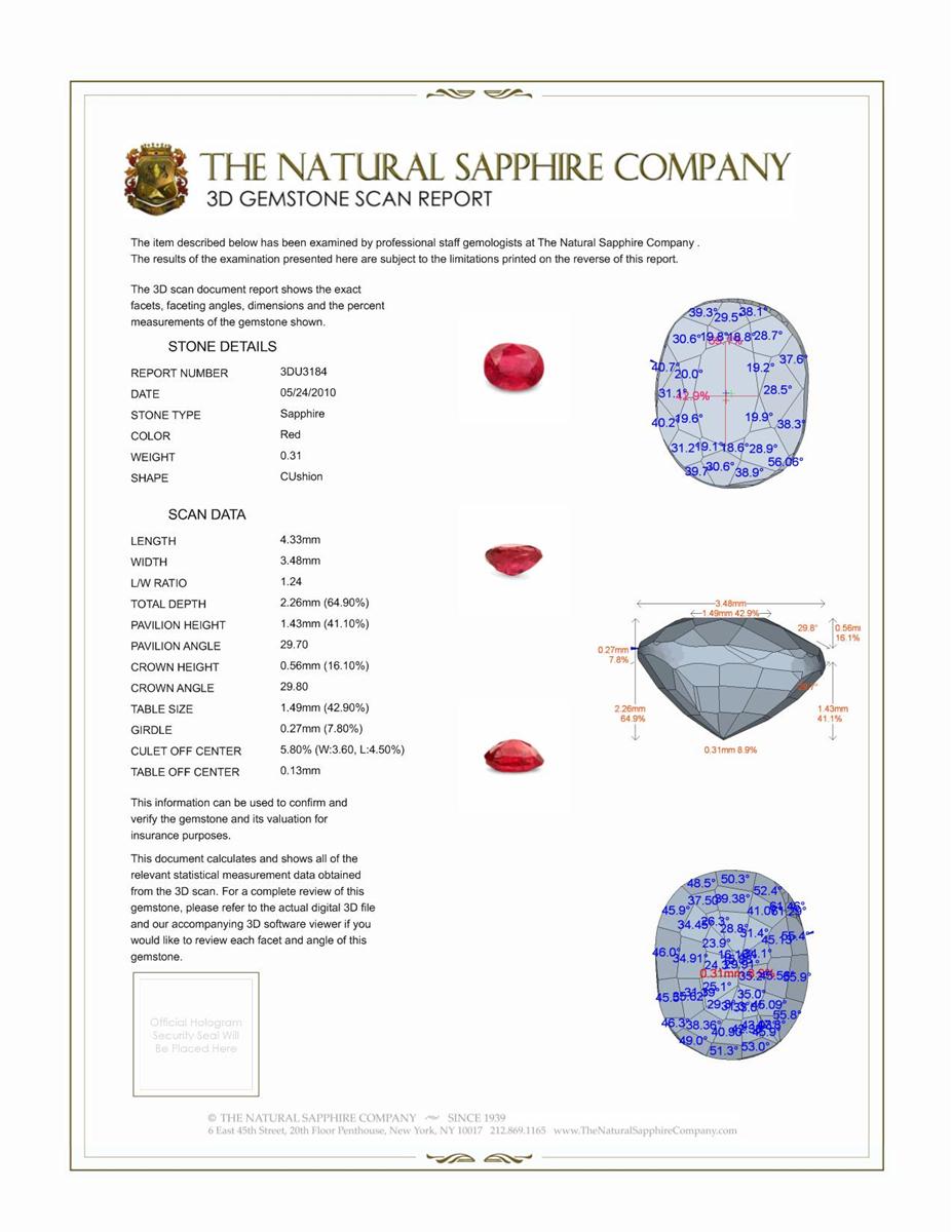 0.31 Ct. Ruby from Tanzania