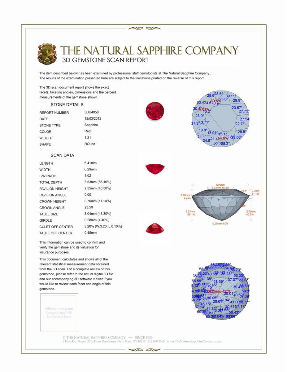 1.21 Ct. Ruby from Burma (Myanmar)