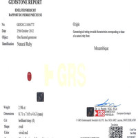 2.98 Ct. Ruby from Mozambique Scan Report