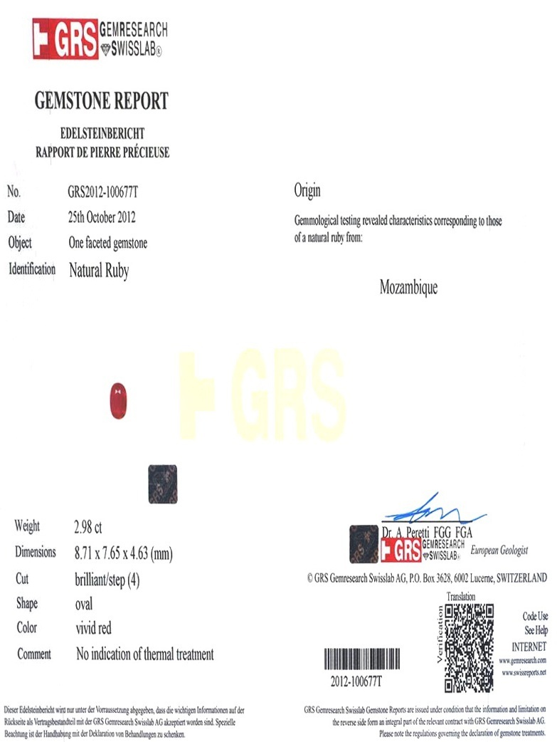 2.98 Ct. Ruby from Mozambique