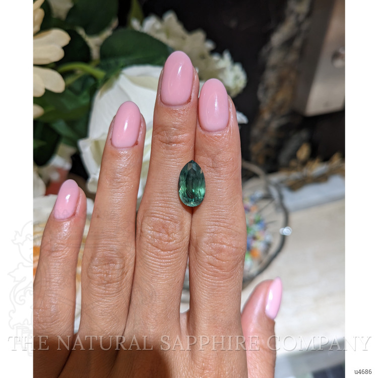 6.49 Ct. Bluish Green Sapphire from Montana