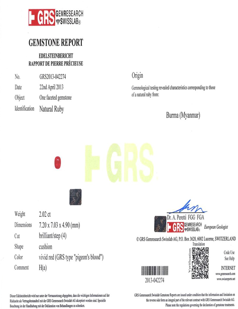 2.02 Ct. Ruby from Burma (Myanmar)