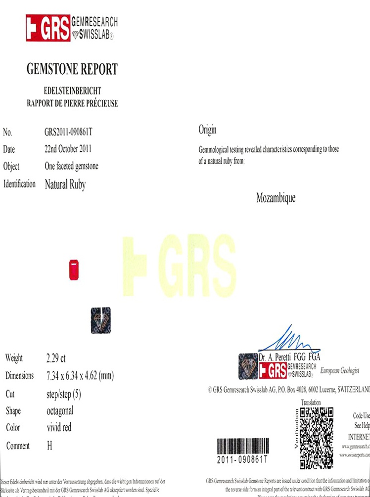 2.29 Ct. Ruby from Mozambique