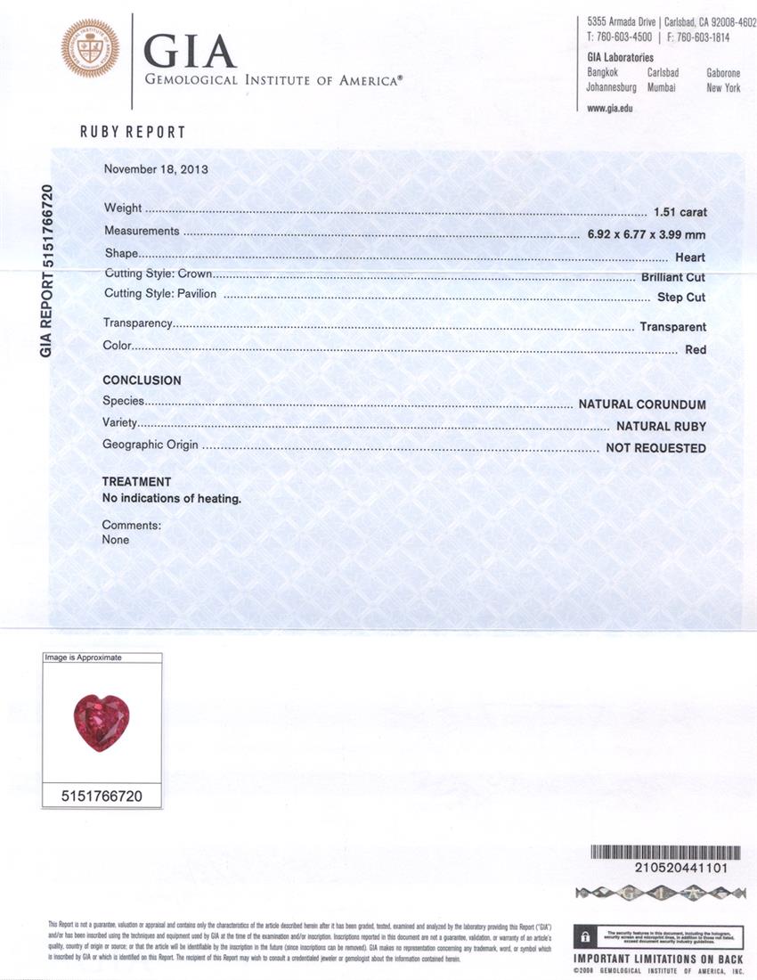 1.51 Ct. Ruby from Tanzania