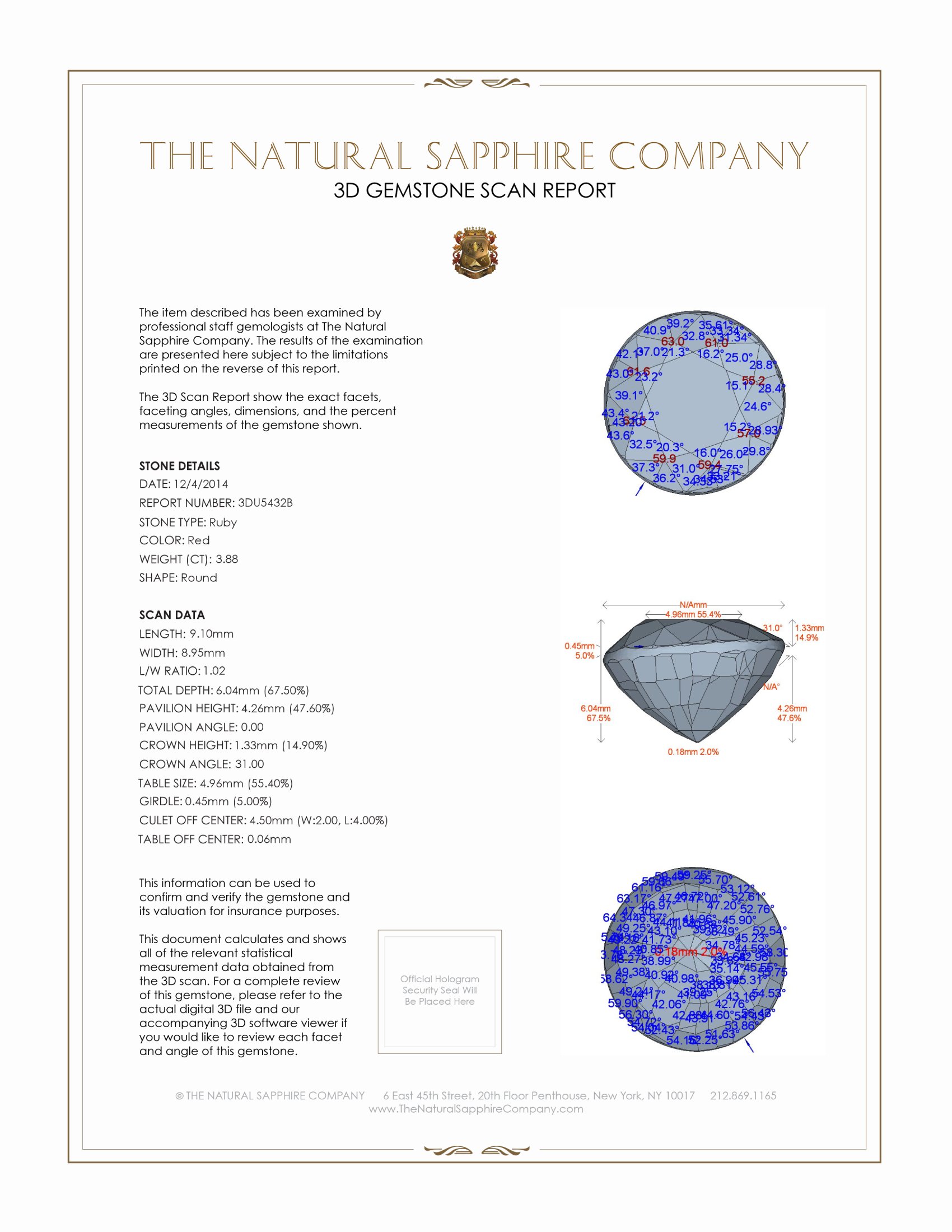 3.88 Ct. Ruby from Burma (Myanmar)