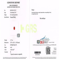 2.73 Ct. Ruby from Mozambique Scan Report