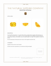 1.15 Ct. Orangish Yellow Sapphire from Ceylon (Sri Lanka) Appraisal